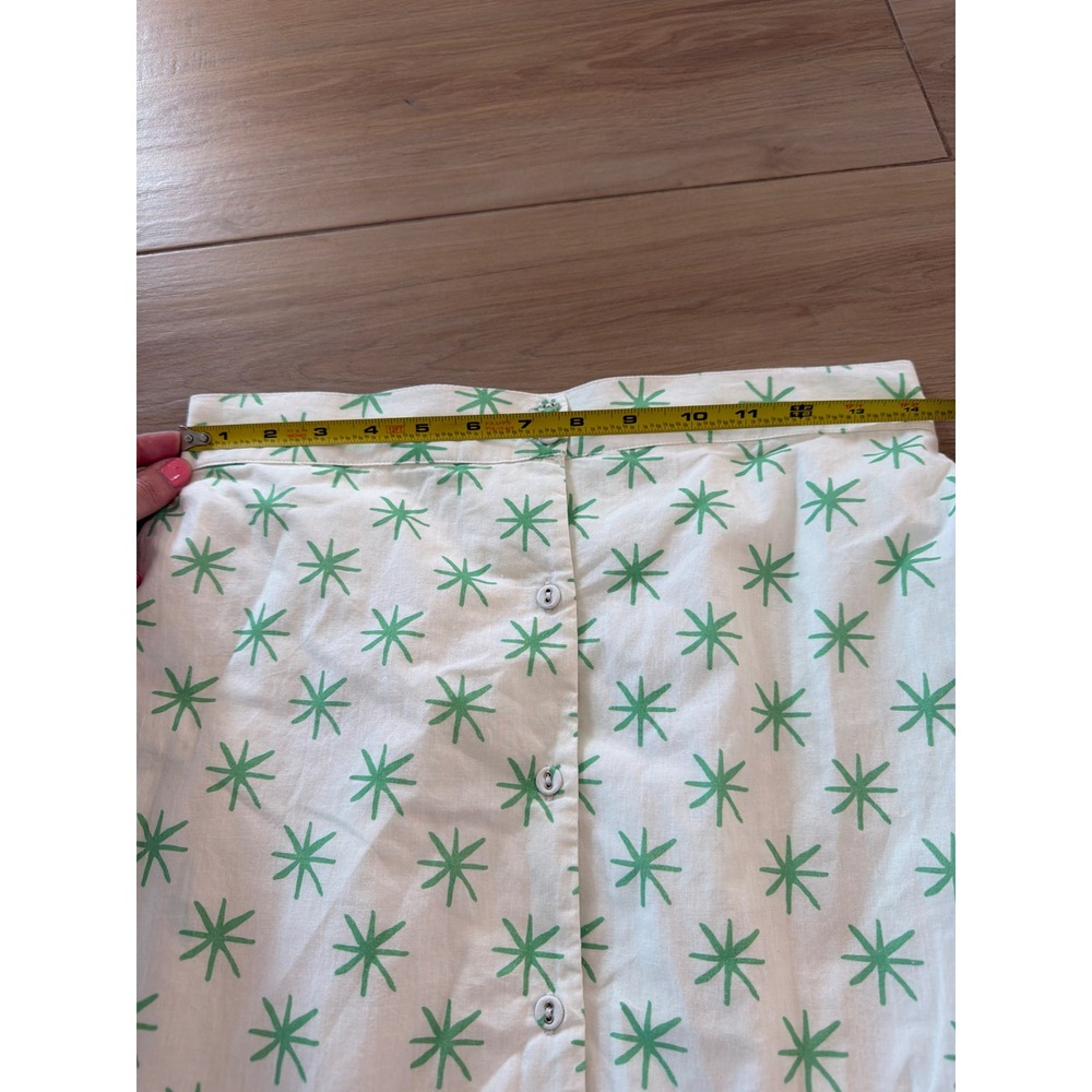 Sara Fitz Green Starburst Print Button Front Tiered Cotton Midi Skirt Womens M - Picture 7 of 8